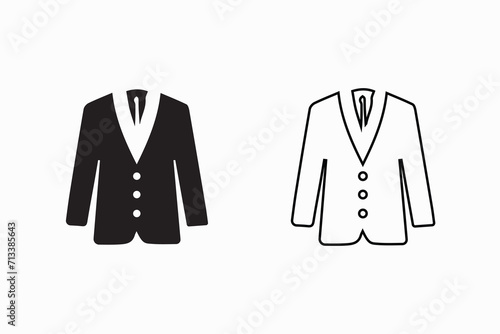  Men`s blazer jacket icon vector illustration 