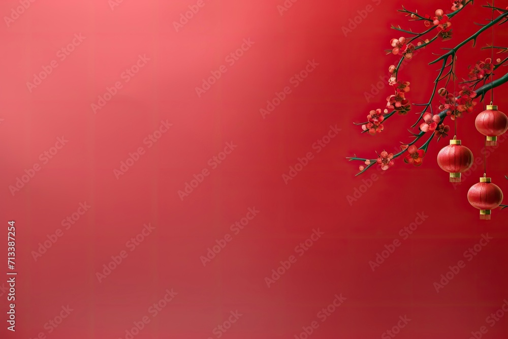 Fototapeta premium chinese new year festive minimalist background 8K with generative ai