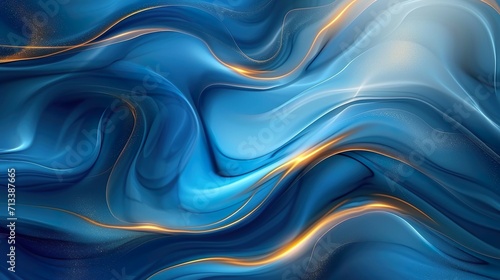 Fondo abstracto con ondas degradado en dorado y azul. Concepto de recurso gráfico ideal para web. Generado por IA. © Cris.lo Studio