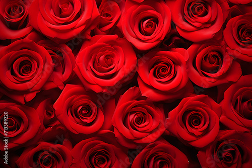 vibrant collection of red roses petal as inspiration to create captivating visuals Ai Generated
