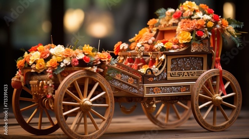 The wooden horse drawn carriage UHD wallpaper photo