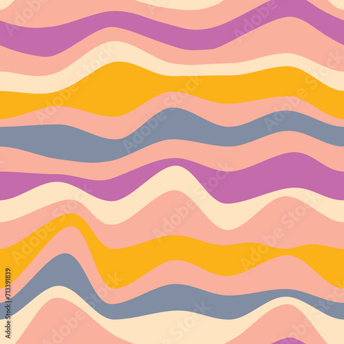 Wavy stripe pattern in girly bright colours. seamless vector print set. fun retro stripes. For girls teens swimwear and fashion