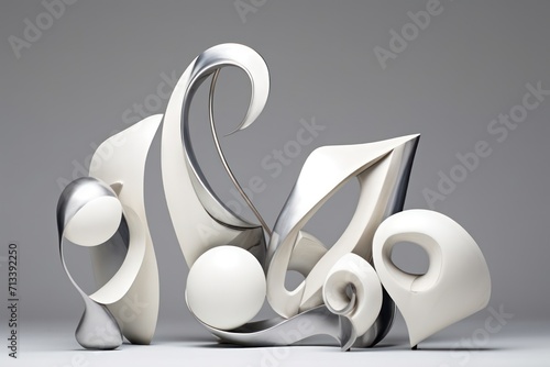 Silver abstract simple shapes