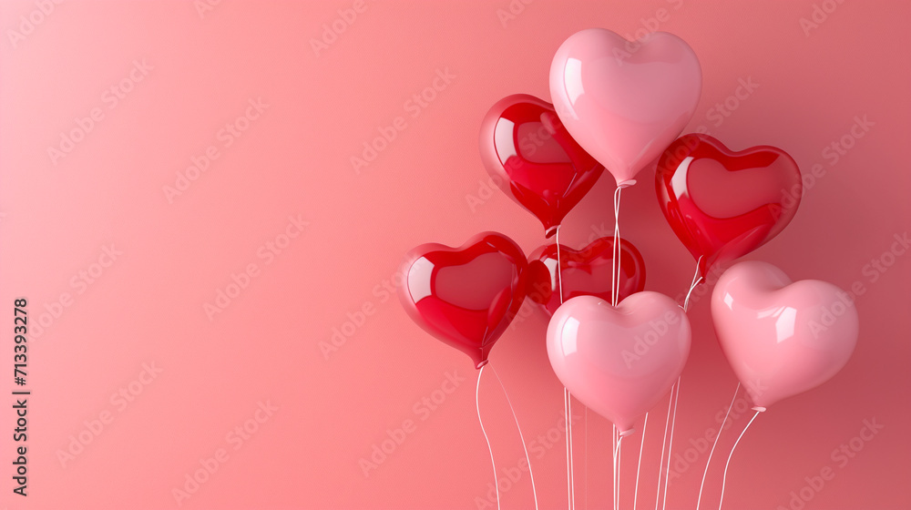 Valentine's Day concept. Heart shaped balloons