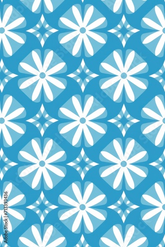 Sky Blue aperiodic geometric seamless patterns for hydraulic tile