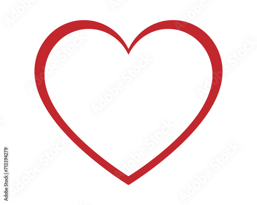 Red heart love shapes icon. Simple illustration optical heart