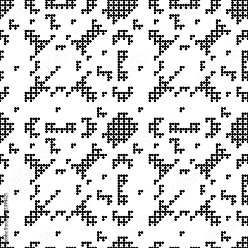 Seamless pattern. Dots motif. Simple shapes wallpaper. Digital paper, web designing, textile print. Circles ornament. Figures background. Vector