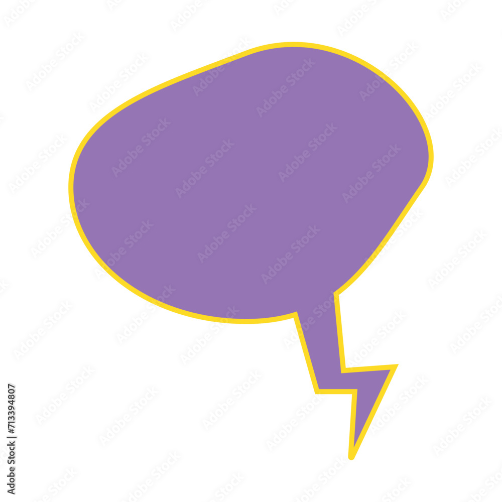 Blank purple speech bubble isolated on a white background. Vector illustration of a thought balloon. Blank purple speech bubble isolated on a white background. Vector illustration of a thought balloon.