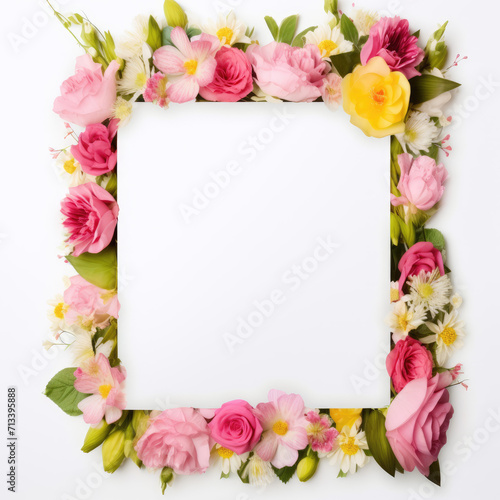 Wallpaper Mural Wildflower rose flower floral frame red for background, texture, wrapper pattern, frame or border. generative ai. Torontodigital.ca