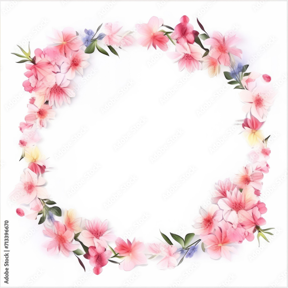 Wildflower rose flower floral frame red rose,hulthemia, rosa. Aquarelle wild flower for background, texture, wrapper pattern, frame or border.generative ai.