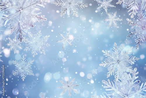 Winter background of snow with free space Generative AI © premyuda
