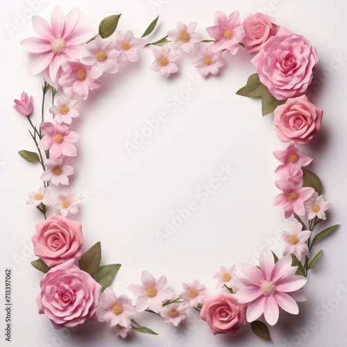 Wildflower rose flower floral frame red rose,hulthemia, rosa. Aquarelle wild flower for background, texture, wrapper pattern, frame or border.generative ai.