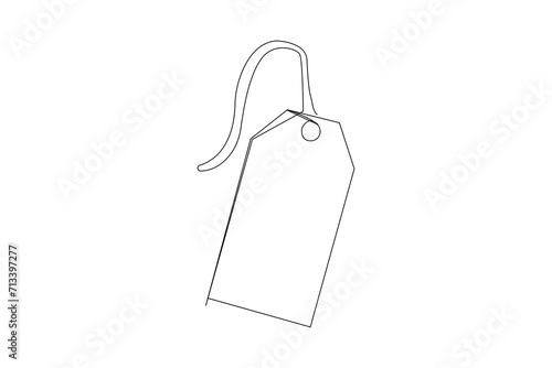 Continuous line drawing of a price tag