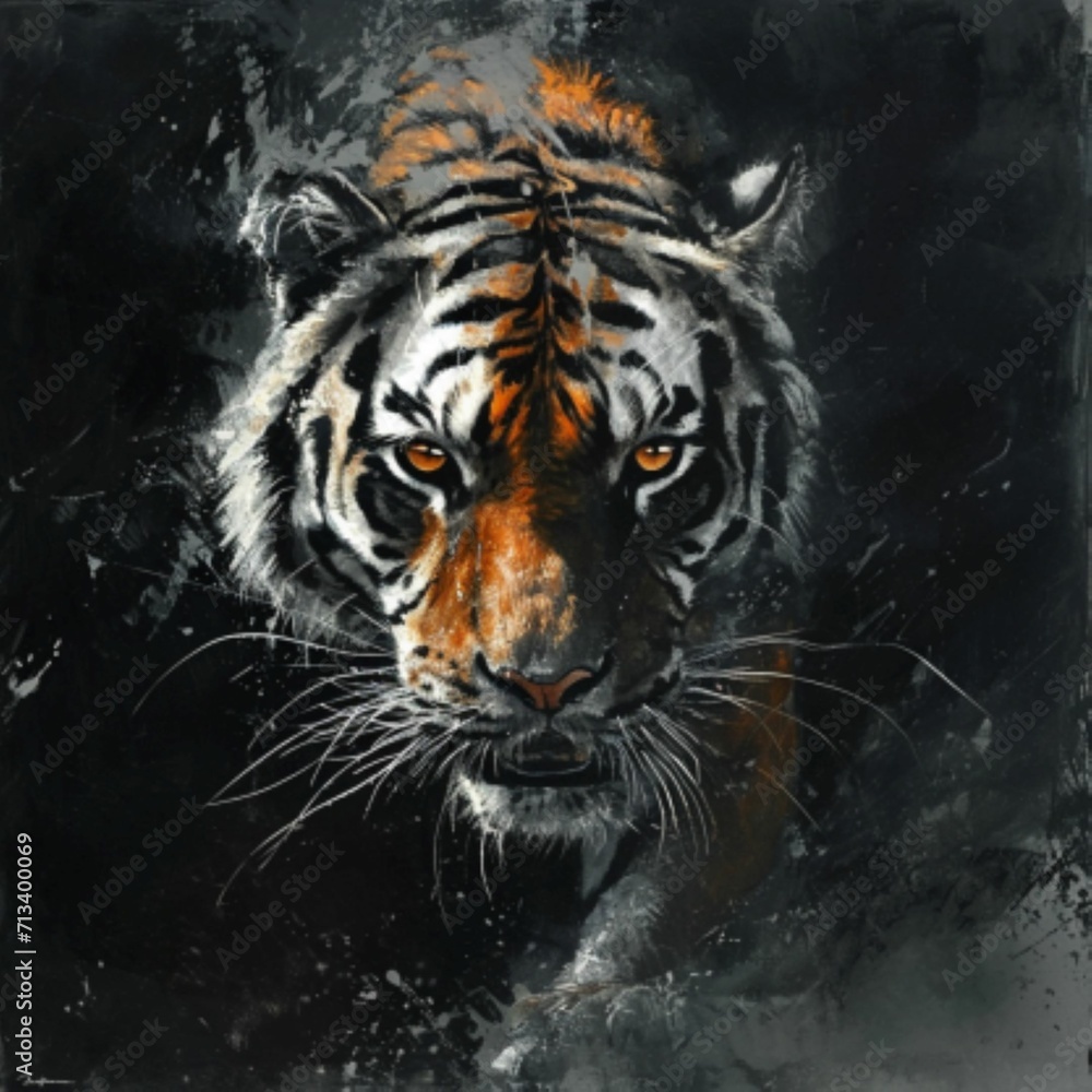 Wild animals in the wild. Tiger.Wallpaper.