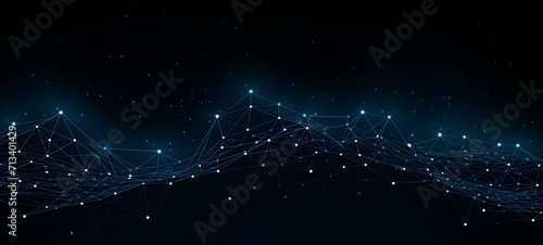 Fototapeta Naklejka Na Ścianę i Meble -  Wave of dots and weave lines. Abstract background. Network connection structure