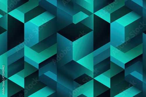 Teal aperiodic geometric seamless patterns for hydraulic tile