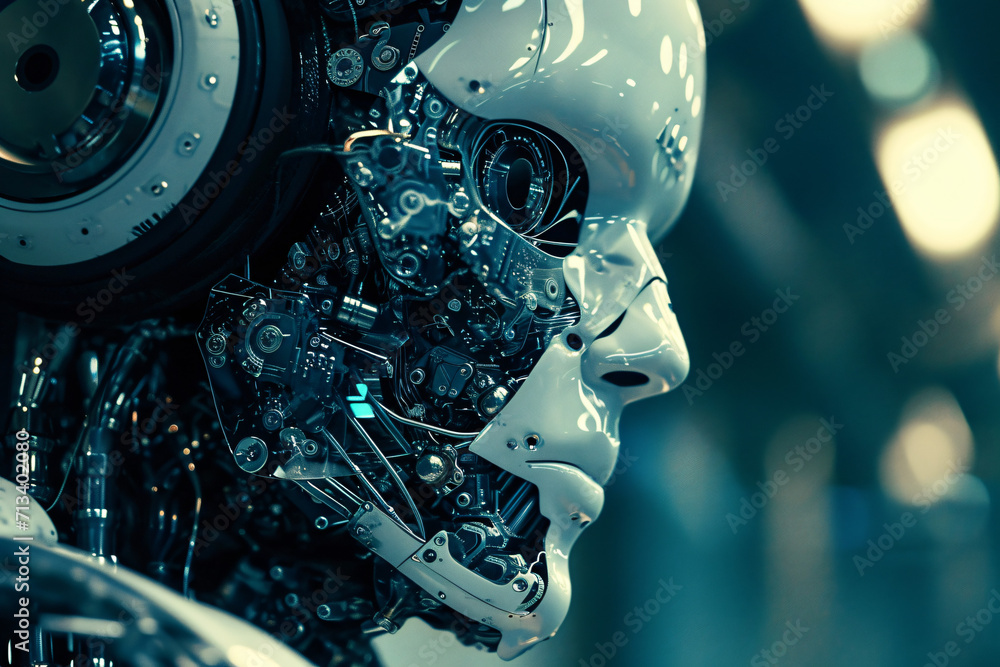 Artificial Intelligence Conceptual Face - Generative AI. Artificial Intelligence Conceptual Face - Generative AI.