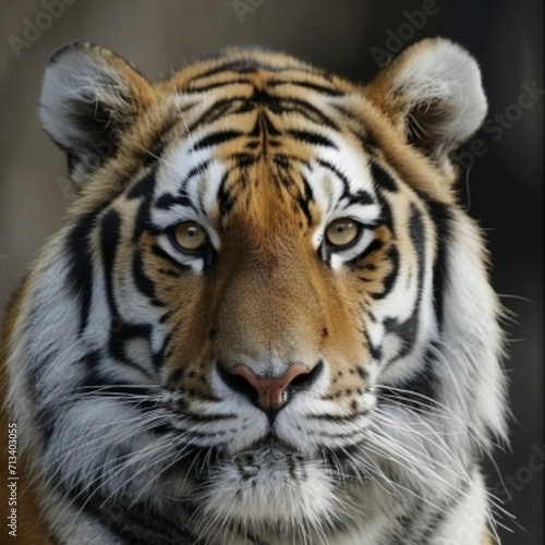 Wild animals in the wild. Portrait of a beautiful tiger.