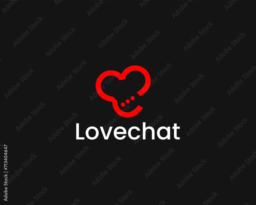 Love chat creative icon logo design template