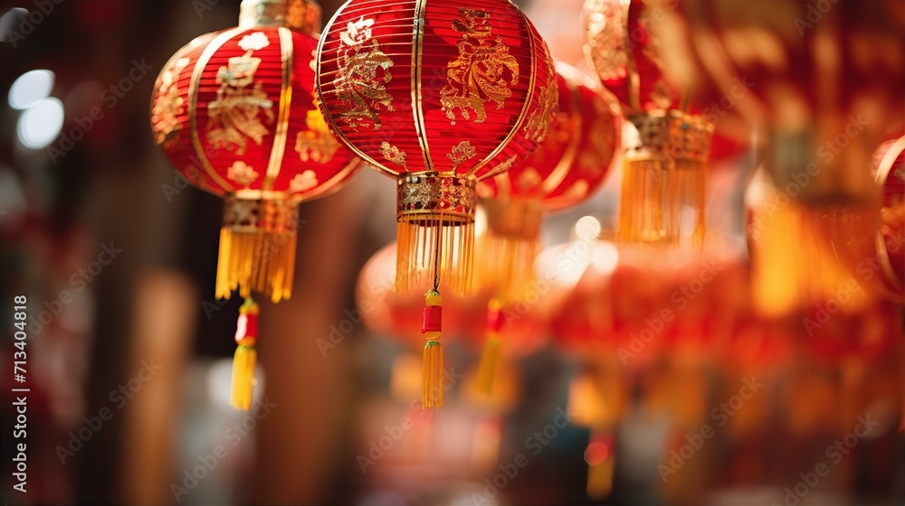 Lantern decorated in place on Chinese New Year Day Lantern decorated in place on Chinese New Year Day
