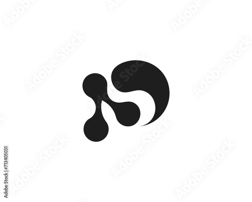 Abstract d Technology logo design vector