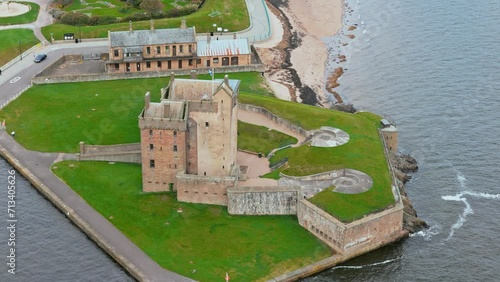 Broughty Castle in Dundee Scotland Aerial view