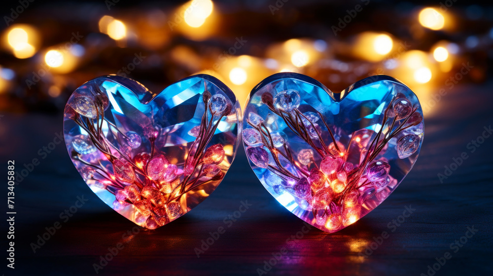 Fine cut clear glittering gemstones in shape of heart Fine cut clear glittering gemstones in shape of heart