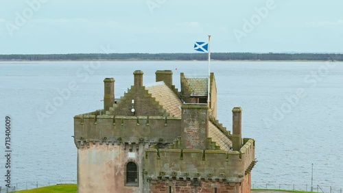 Broughty Castle in Dundee Scotland Aerial view