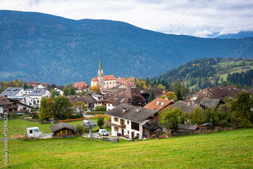 Scenic view of the village of Terenten (Italian: Terento) in Puster Valley of South-Tyrol, Italy. photo