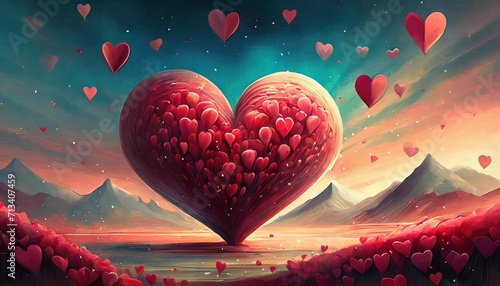 valentine s day background in minimalism style hearts background place to insert text photo