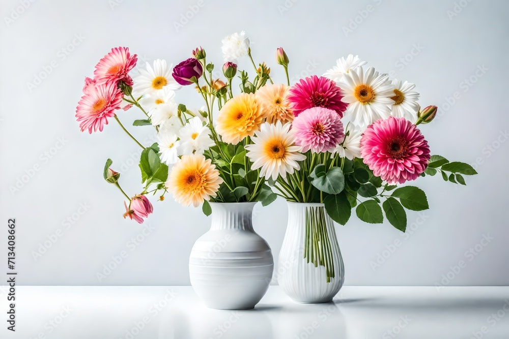 FLOWERS IN A VASE white background Clipart