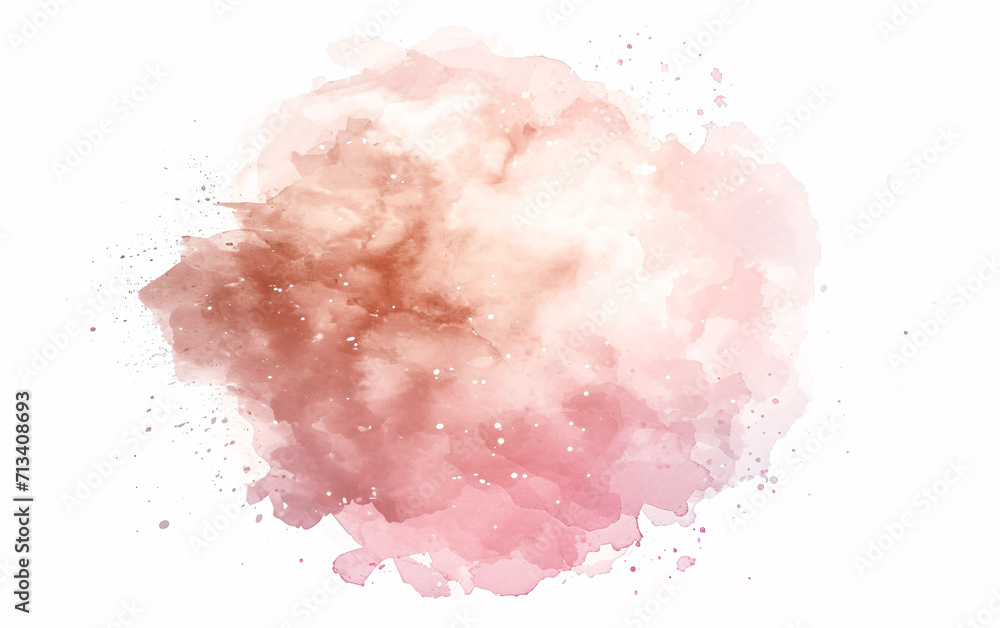 watercolor splashes forming a pink and brown cloud shape on a white background for creative design projects