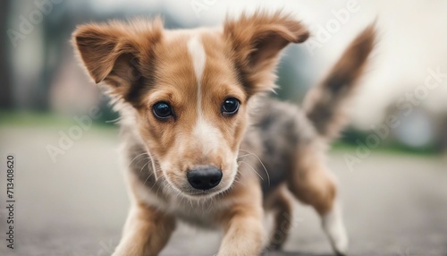 Cute playful doggy or pet is playing and looking happy