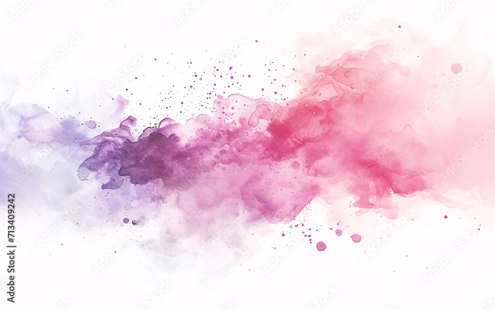 watercolor splashes forming a pink, purple, magenta and yellow shape on a white background for creative design projects