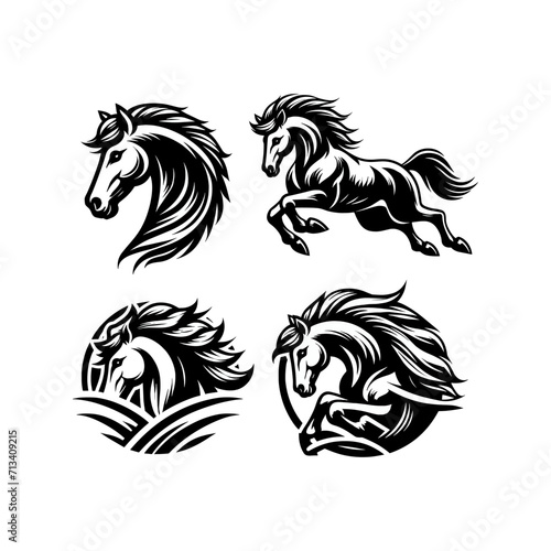 Wallpaper Mural set of horse logo vector illustration Torontodigital.ca