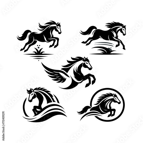Wallpaper Mural set of horse logo vector illustration Torontodigital.ca