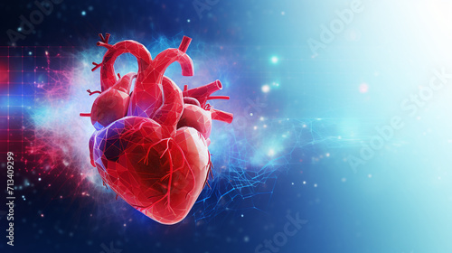 an animation that simulates a heartbeat, with the heart expanding and contracting, synchronized with the concept of systolic and diastolic pressures. photo