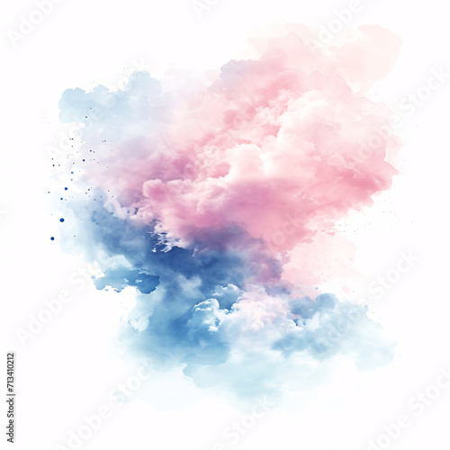 watercolor splashes forming a blue and purple cloud shape on a white background for creative design projects