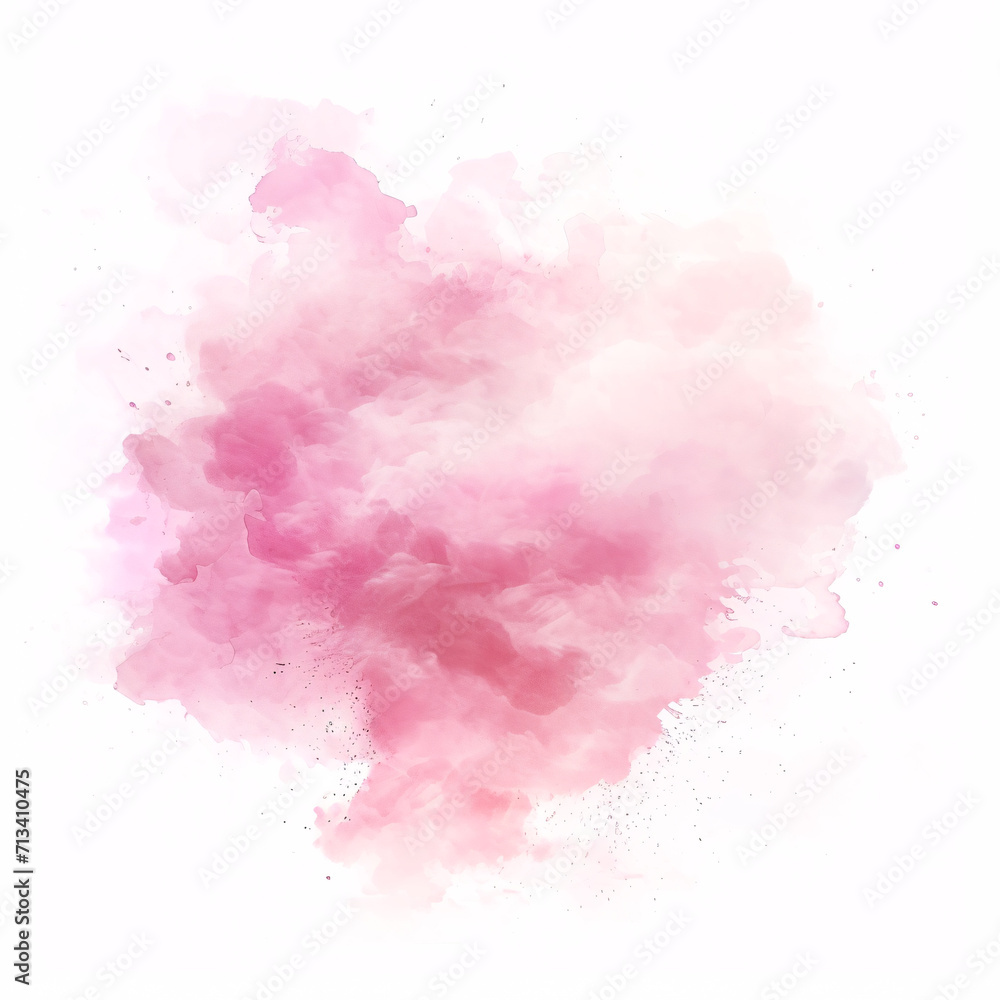 watercolor splashes forming a pink and magenta cloud shape on a white background for creative design projects