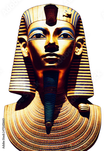ancient Egypt Egyptian gold face pharaoh mask like Tutankhamen 3d illustration death mummy photo