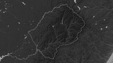 Lesotho outlined. Grayscale elevation map