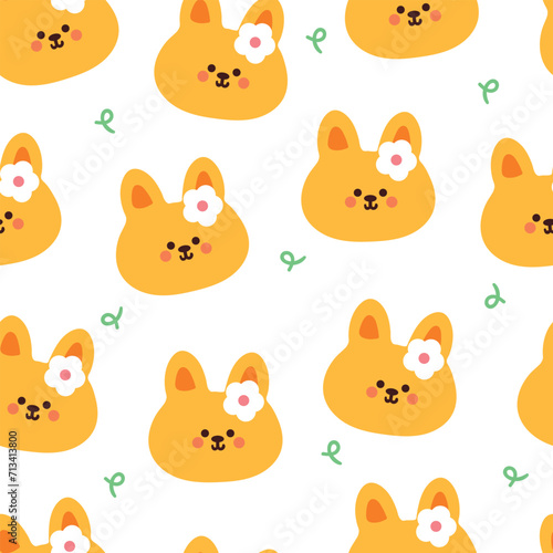 seamless pattern cartoon bunny. cute animal wallpaper for textile, gift wrap paper