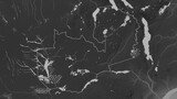 Zambia outlined. Grayscale elevation map