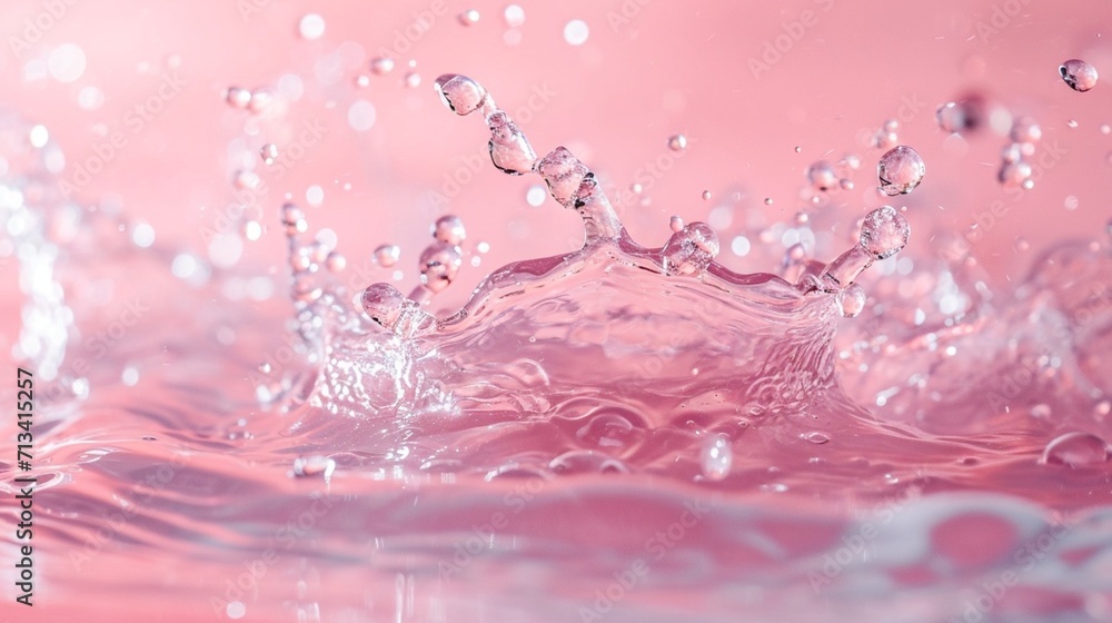 Water background splash peach and pink colours Water background splash peach and pink colours