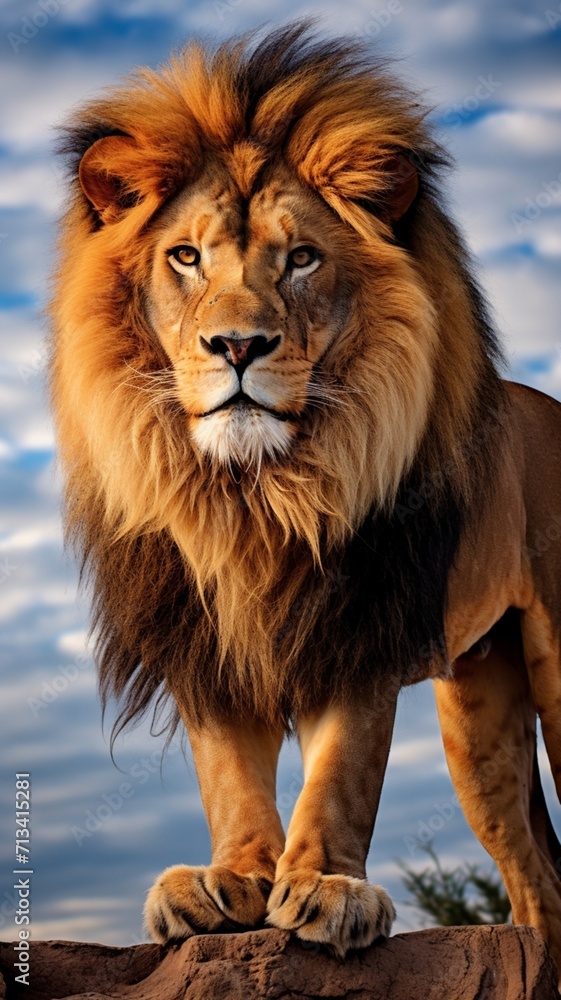 Colored Lion Image image majestic lion AI Generated pictures