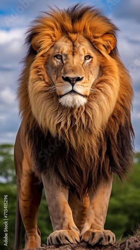 Colored Lion Image image majestic lion AI Generated pictures