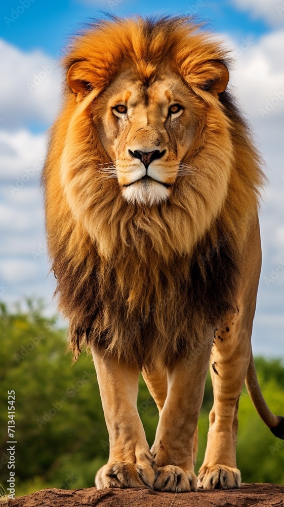 Fototapeta premium Colored Lion Image image majestic lion AI Generated pictures