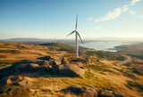 Ecological electric wind turbine in a hill