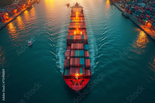 cargo ships, transportation by ship in open sea