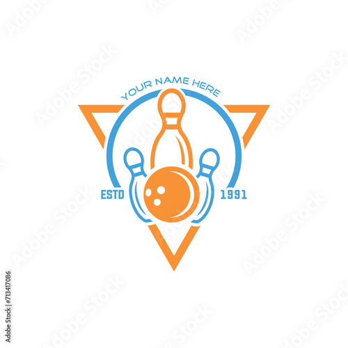 Bowling game logo. Simple illustration of the bowling club logo.